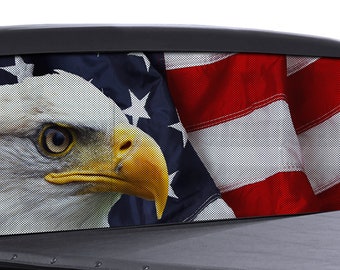 FGD Perforated American Eagle Truck Rear Window Decal Truck Rear Window High-Quality Perforated Vinyl Crafted with precision. Model 36002