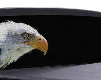 Red & Blue American Flag with Flying Eagle Rear Window Decal USA Red & Blue American Flag with Flying Eagle Rear Window Decal USA