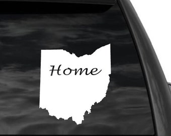 FGD Ohio State Silhouette Window Decal In White 6" x 5.25" Fits Car Truck Suv LA-ST001