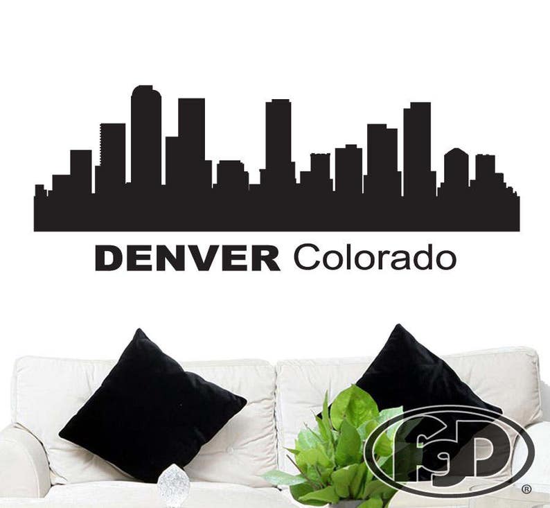 Wall Decal Sticker Denver Colorado Skyline 20 Tall Etsy