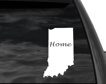 FGD Brand Indiana State Silhouette Window Decal In White 6 x 3.7 Inches LA-ST003 Fits Car Truck Suv