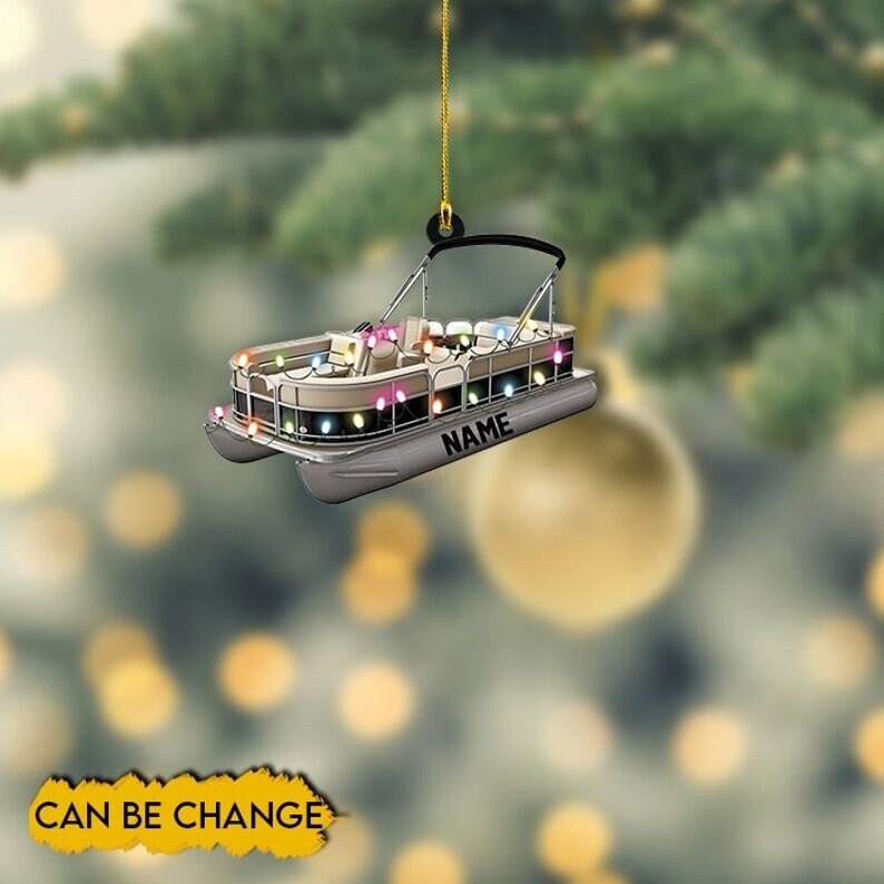Custom Pontoon Ornament Pontoon Christmas Ornament I Love Etsy