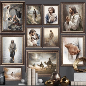 PRINTED-Jesus Collection #1- Christian, Bible, Religious, Savior, Nativity, Wise Men, Christmas, Vintage, Easter, Faith, Gallery, LDS