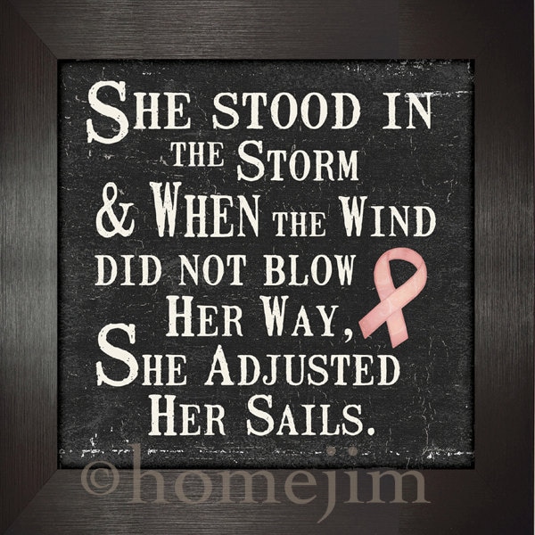 Framed Breast Cancer Inspirational Support: She adjusted her sails
