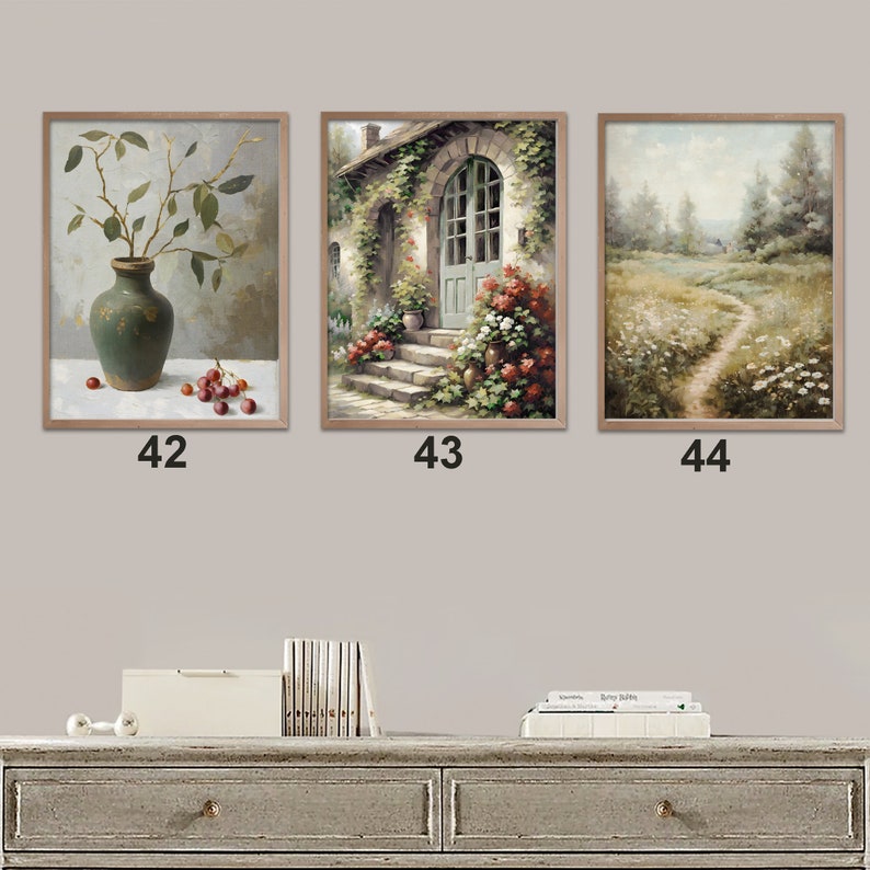 Printed-Cottage Remnants-Mailed, Vintage Decor, French Country, Farmhouse, Artwork, Textural, Floral, Garden, Moody Aesthetic, Originality image 10