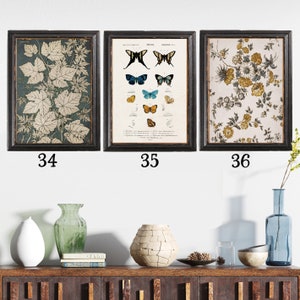 PRINTED Vintage Textile Collection Antique Tapestry, Farmhouse, Botanical, Butterflies, Floral, French Ctry, Cottagecore, Collage Wall Art image 8