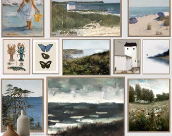 PRINTED-Coastal Cottage -Vintage Prints Mailed, Beach, Coastal Decor, Relaxing Decor, Calm, Landscapes, Ocean, Seaside Cottage