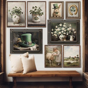 IRISH PRINTS-Mailed-Vintage, Ireland, St. Patrick's Day Decor, Sheep, Landscapes, Shamrocks, Lucky, Clover, Green, Spring, Floral, Holiday
