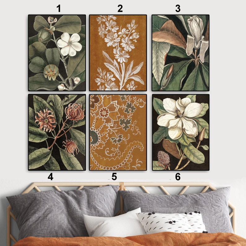 PRINTED Vintage Textile Collection Antique Tapestry, Farmhouse, Botanical, Butterflies, Floral, French Ctry, Cottagecore, Collage Wall Art image 2