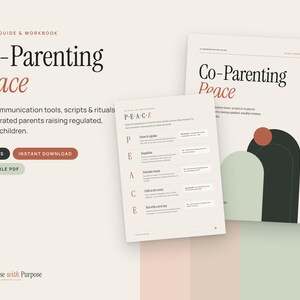 Guida alla comunicazione per genitori separati e divorziati, quaderno di lavoro stampabile per genitori separati e divorziati, script per una genitorialità serena in formato PDF, download immediato.