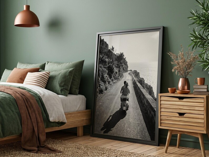 Black and White Coastal Road Poster - Monochrome Wall Decor - Etsy