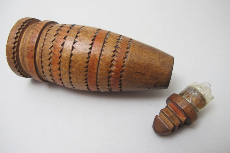 Moroccan Carved Wooden Kohl Bottle image 1