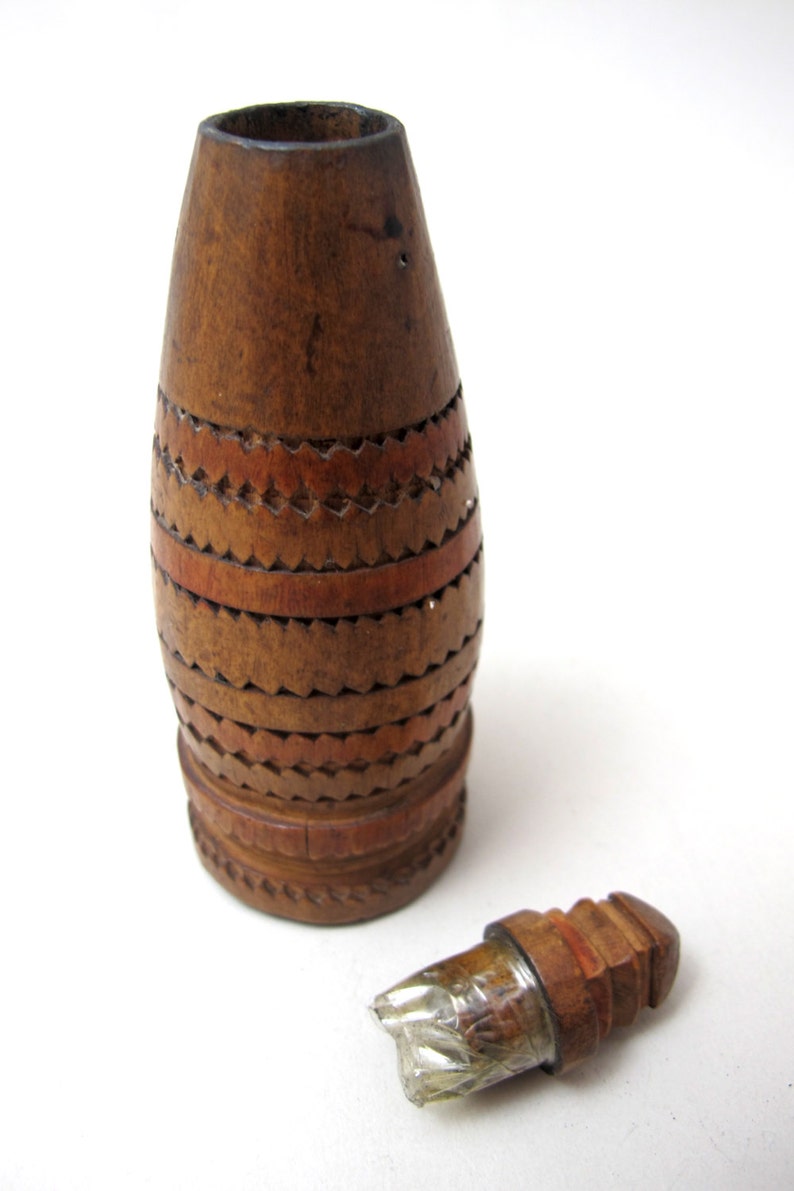 Moroccan Carved Wooden Kohl Bottle image 4
