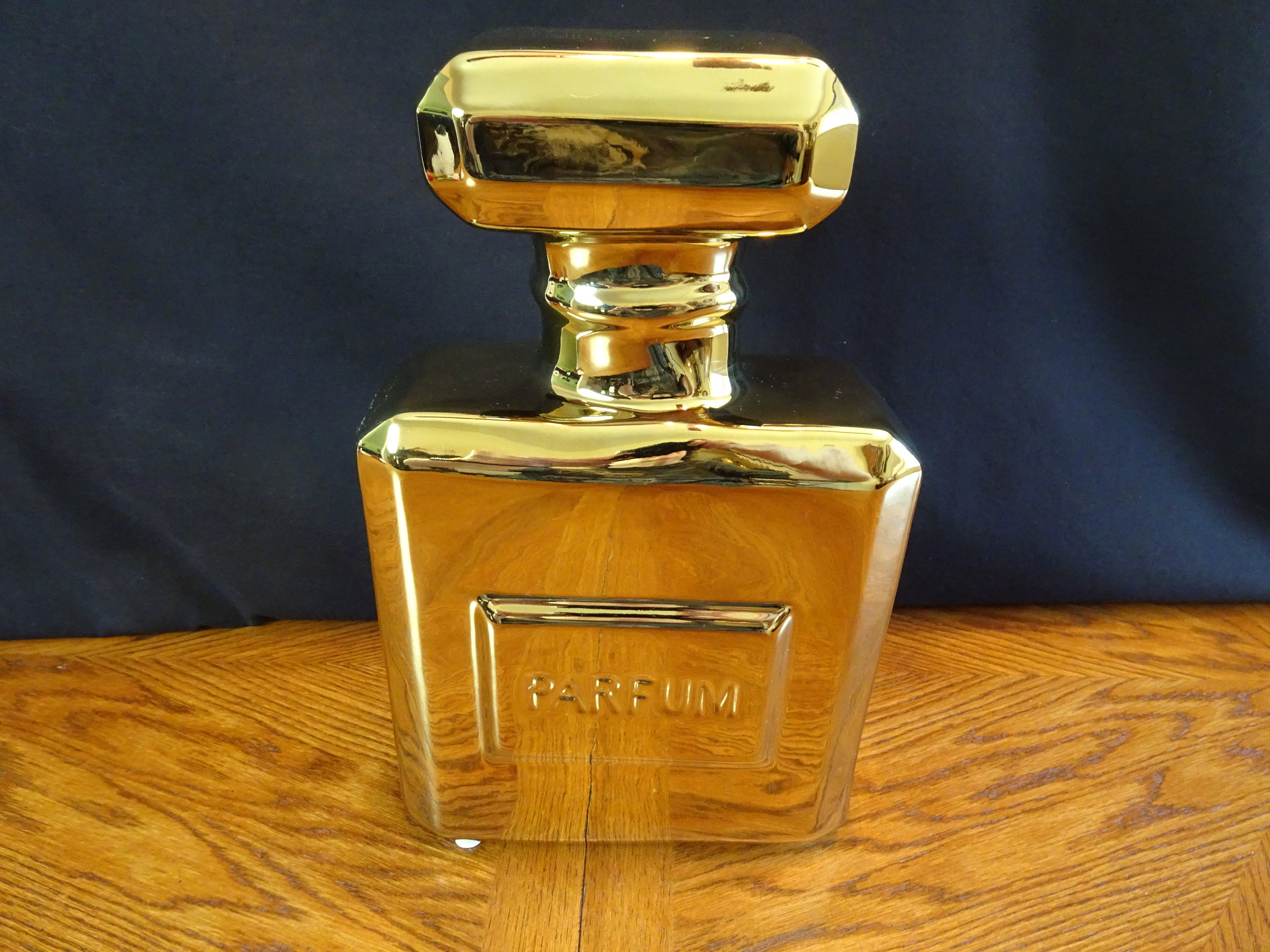 Z Gallerie Perfum Bottle Bank Vintage Gold Fashion Inspired Coin