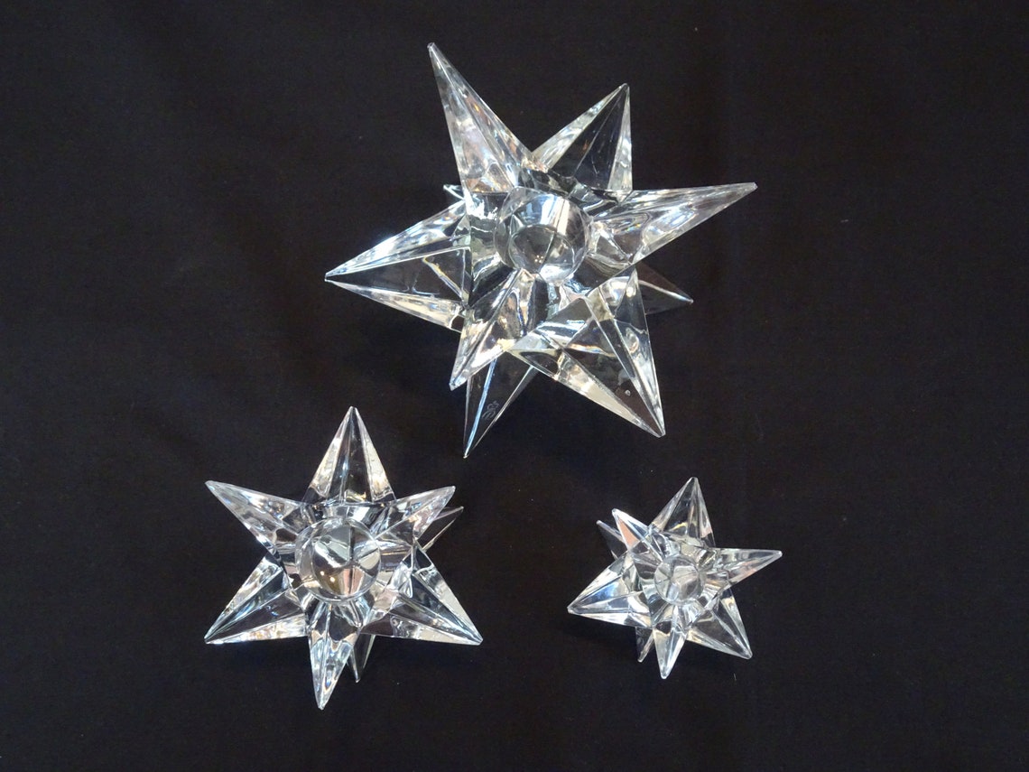 Rosenthal Crystal Star Candle Holder Vintage Twinkling Star Etsy