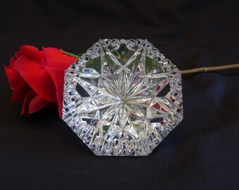 Waterford Cut Crystal Diamond Paperweight, Vintage Collectible Lismore Sculpture