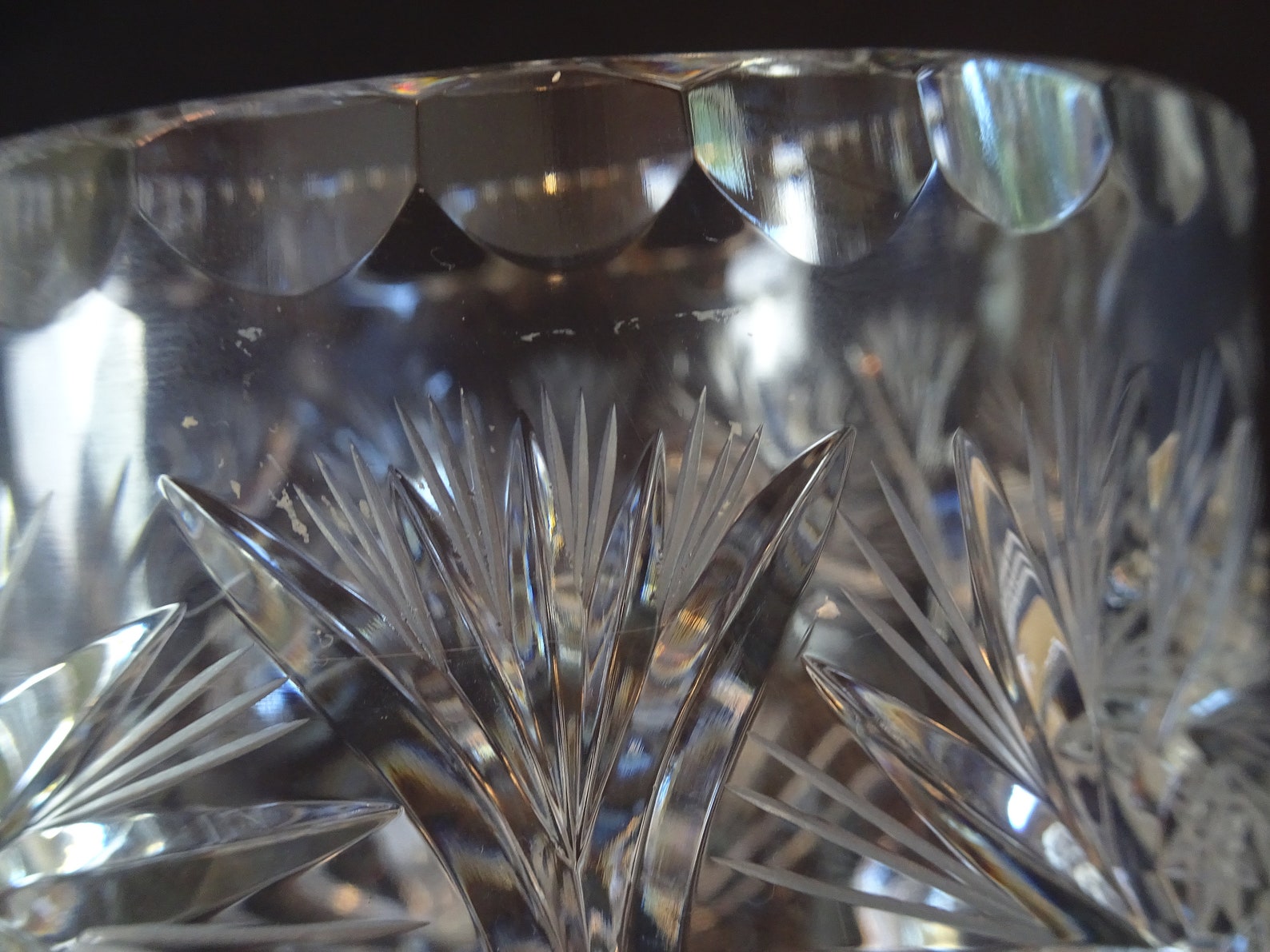 Cut Crystal Whirling Star Footed Candy Bowl Vintage Pinwheel Etsy