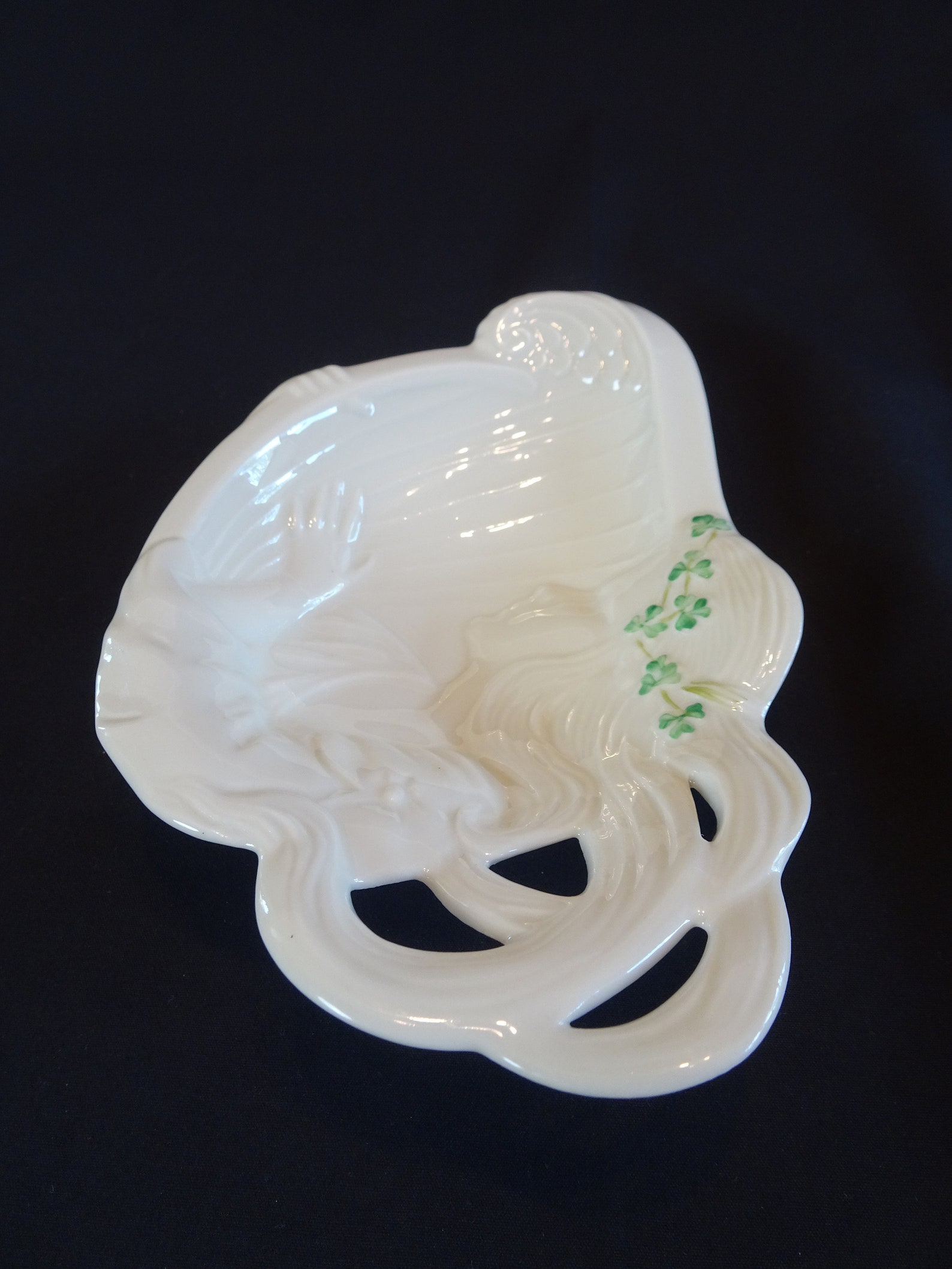 Belleek Colleen Butter Tray Vintage Celtic Woman Playing Harp Etsy