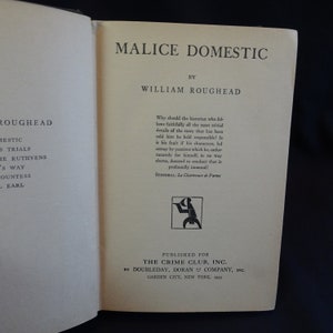 Antique First Edition Malice Domestic Book by William Roughead, Vintage 1929 Crimes Stories Hardcover Literature