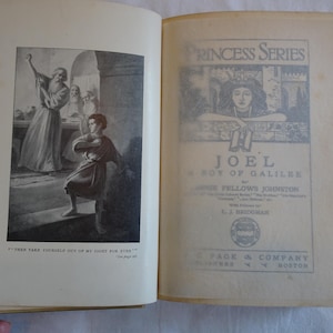 Ancien livre de Joel A Boy of Galilee par Annie Fellows Johnston, histoire d&#39;enfants religieux série princesse 1904, littérature de collection