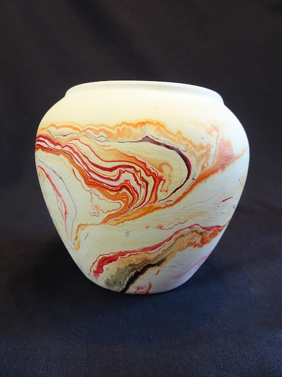 NEMADJI ネマジ ヴィンテージ　花瓶　ネイティブアメリカン　工芸品　陶器 Nemadji陶器の花瓶、ヴィンテージネイティブアメリカンインディアン風