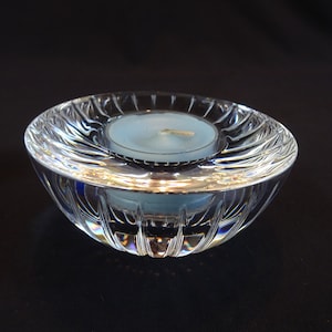 Round Ribbed Tealight Candle Holder, Vintage Unique Small Votive Candle Display