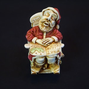Harmony Kingdom Treasure Jests Jingle Bell Rock Box, Vintage Santa Claus Asleep in Rocking Chair Sculpture, Christmas Holiday Collectible