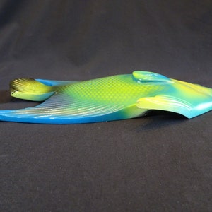 Wooden Hanging Fish Plaque, Vintage Hand Painted Blue, Yellow, Green ...