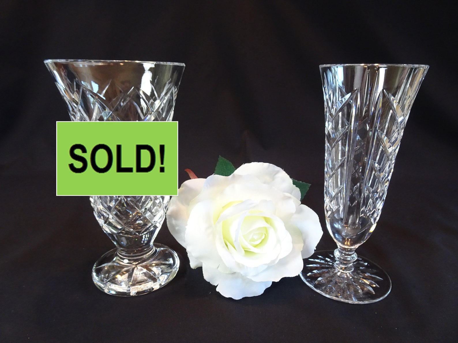 Waterford Irish Crystal Kinsale Pedestal Vase Vintage Etsy