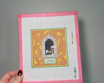 Florence Wine Window 18 Mesh Needlepoint Canvas