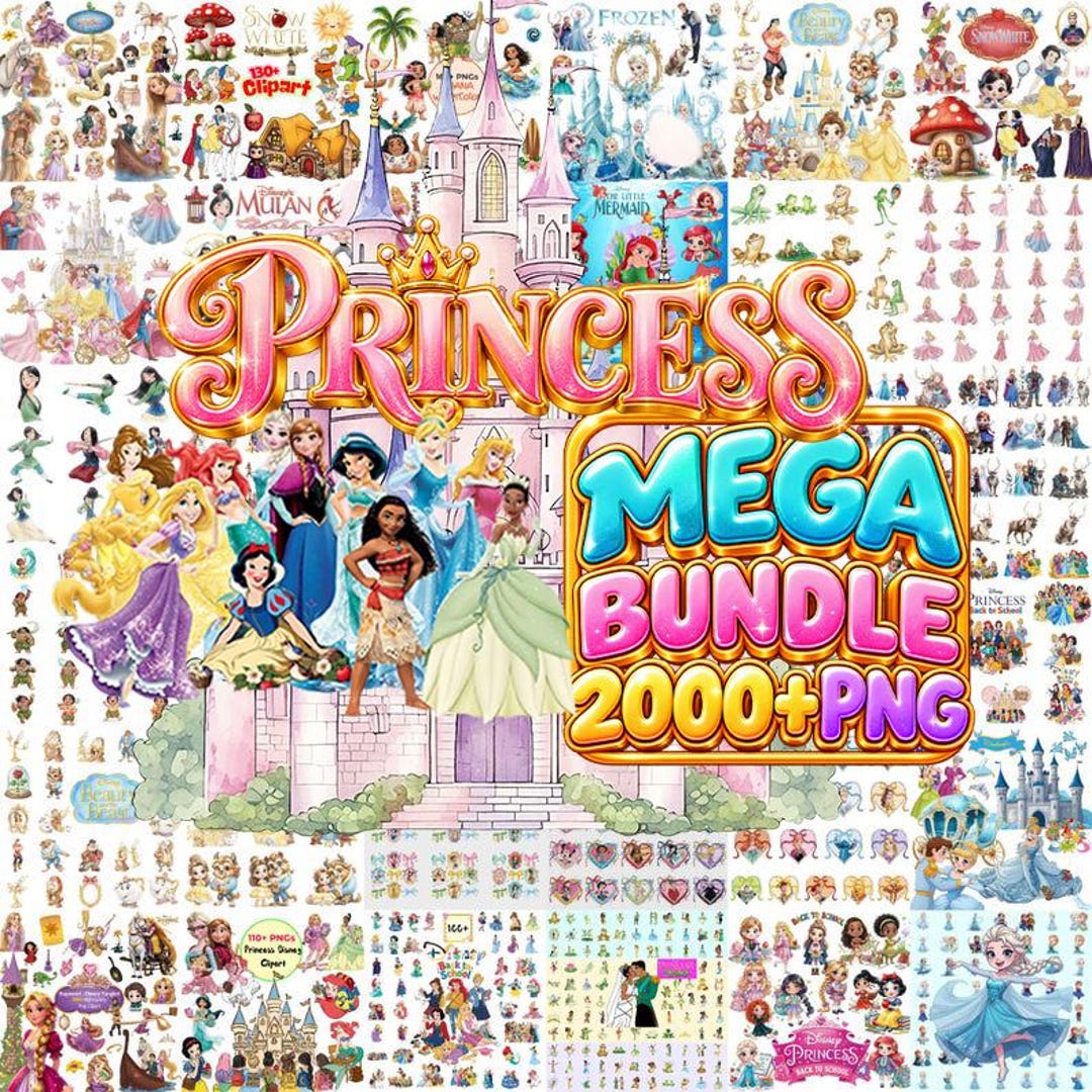 2000+ Princess Mega Bundle PNG Files, Fairytale Princess Clipart ...