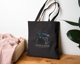 Minimal Black Moon Tote Bag | Cotton Canvas Tote