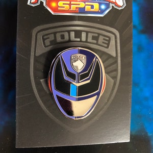Épinglette pour casque Power Rangers SPD Blue Ranger Sky