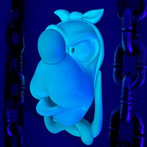 Glow in the Dark Goofy Marley Christmas Carol Door Knocker Sculpture