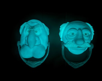 NEW! GLOW in the DARK Waldorf & Statler Marley and Marley Muppets Christmas Carol door knocker replica