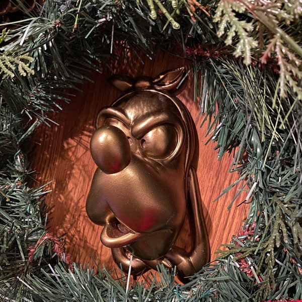 Goofy Marley Weihnachtslied Türklopfer-Skulptur