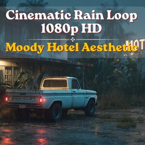 Video cinematografico di Motel sotto la pioggia / 1080p HD, loop continuo di 10 secondi.