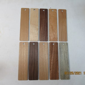 2.0&quot; x 7.0&quot; assorted wood bookmarks - Blank - No Engraving or ribbon -  Quantity of 25