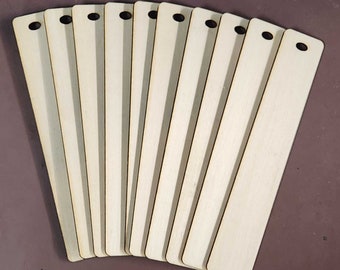 10 -  1.0" x 6" x .07"  Blank unfinished bass wood basswood bookmarks  - Awesome for Wood burning or pyrography.