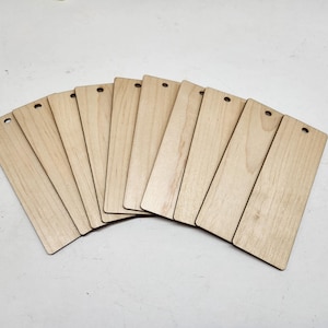 assorted wood bookmarks - Blank - No Engraving or ribbon -  2&quot; x 6&quot;  Quantity of  10