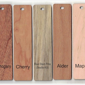 10 assorted bulk real wood bookmarks - Blank - No Engraving or ribbon -  1.5&quot; x 6&quot; x 3/32&quot;