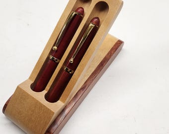 Rosewood or Maple Wood Pen and Pencil set with box