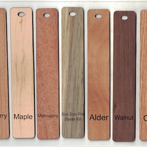 1&quot; x 6&quot; assorted real wood bookmarks - Blank - No Engraving or ribbon -  Quantity of 10