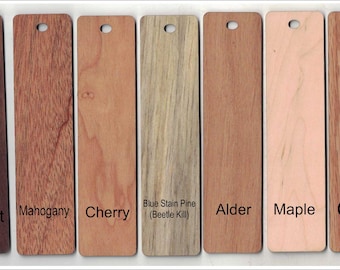 25 1.5" x 6" x 3/32" assorted wood bookmarks - Blank - No Engraving or ribbon