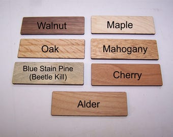 100 real wood blank name tags 1.0 x 3.0" x 3/32"