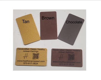 2" x 3.5" x 3/32"  Blank Leather Business card / patch