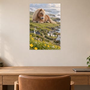 Shetland Pony Art Print | Seaside Village Fantasy Wall Decor image 6