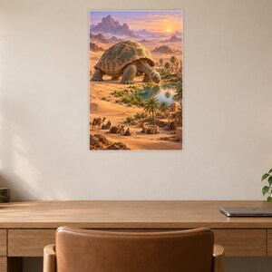 Desert Tortoise Art Print | Oasis Village Fantasy Wall Decor afbeelding 6