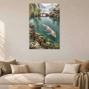 Koi Fish Art Print | Japanese Garden Fantasy Wall Decor image 2