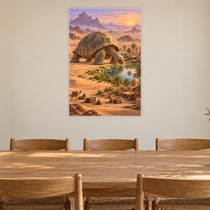 Desert Tortoise Art Print | Oasis Village Fantasy Wall Decor afbeelding 8